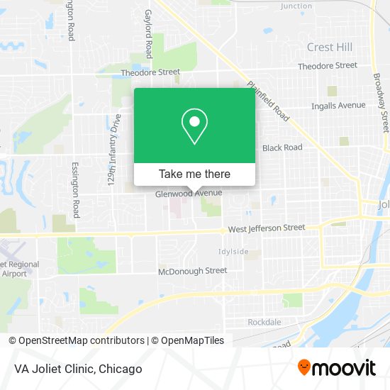 VA Joliet Clinic map