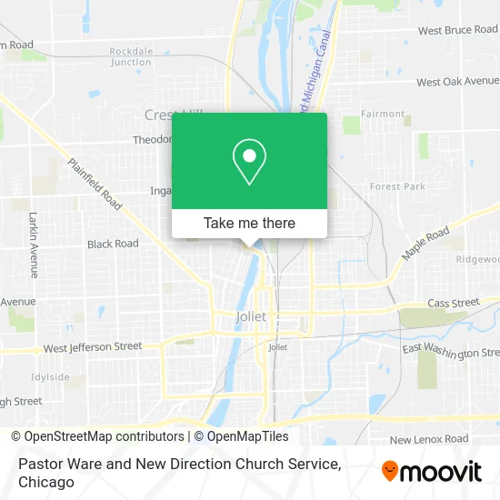 Pastor Ware and New Direction Church Service map