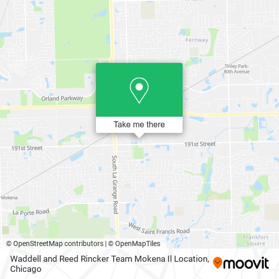 Waddell and Reed Rincker Team Mokena Il Location map