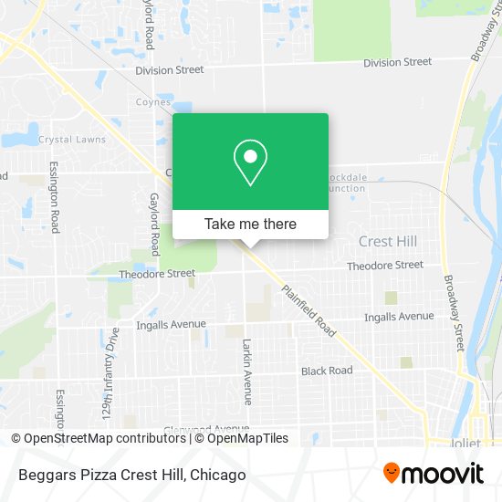 Beggars Pizza Crest Hill map