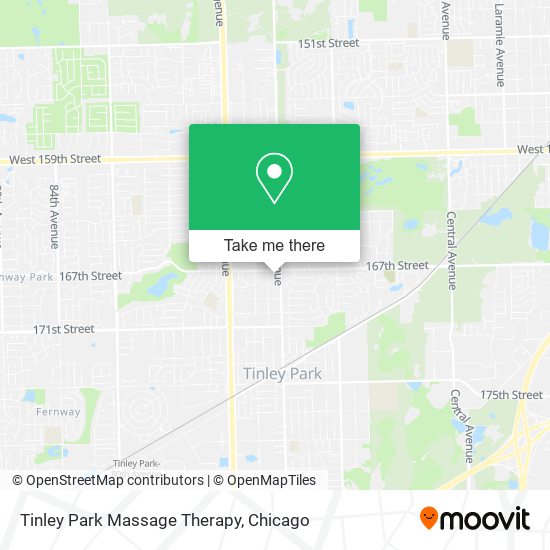 Tinley Park Massage Therapy map