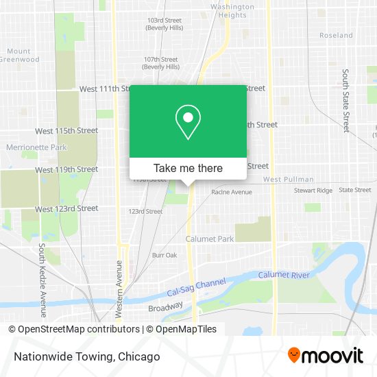 Nationwide Towing map