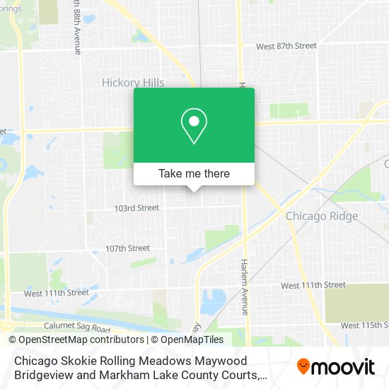 Mapa de Chicago Skokie Rolling Meadows Maywood Bridgeview and Markham Lake County Courts