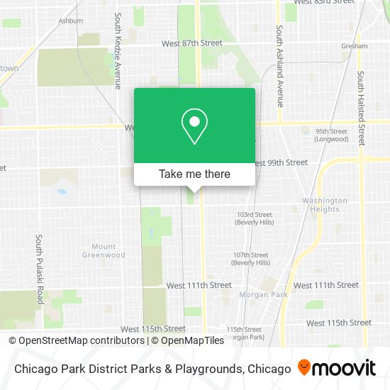 Mapa de Chicago Park District Parks & Playgrounds