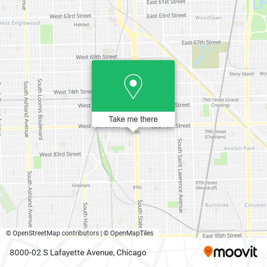8000-02 S Lafayette Avenue map
