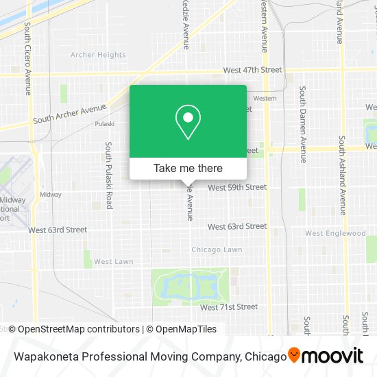 Wapakoneta Professional Moving Company map