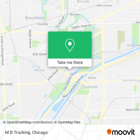 M B Trucking map