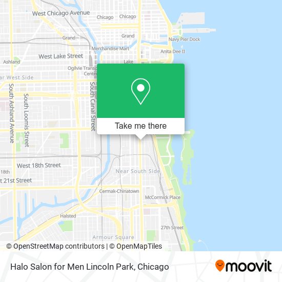 Halo Salon for Men Lincoln Park map