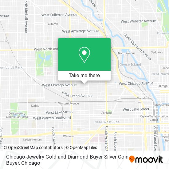 Chicago Jewelry Gold and Diamond Buyer Silver Coin Buyer map
