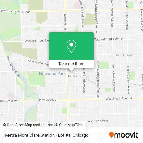 Metra Mont Clare Station - Lot #1 map