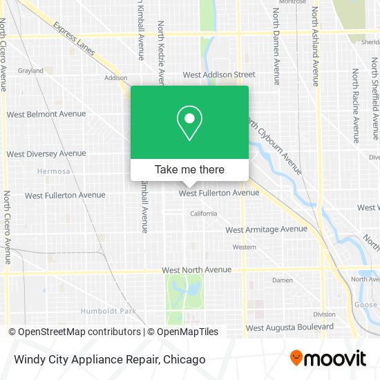 Windy City Appliance Repair map