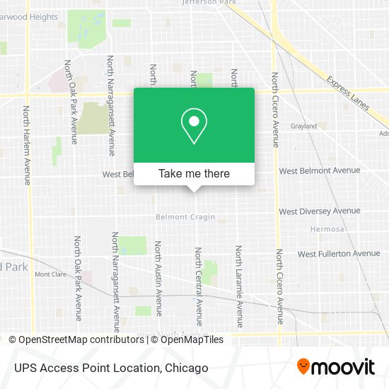 UPS Access Point Location map