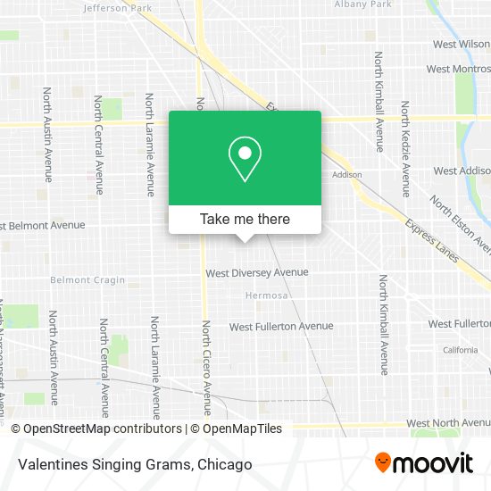 Valentines Singing Grams map