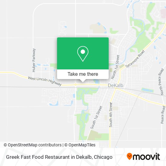 Mapa de Greek Fast Food Restaurant in Dekalb