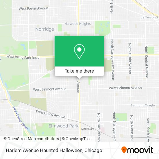 Harlem Avenue Haunted Halloween map