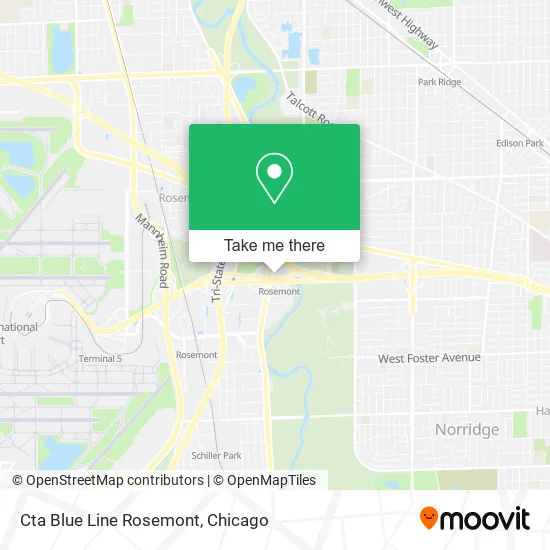 Cta Blue Line Rosemont map