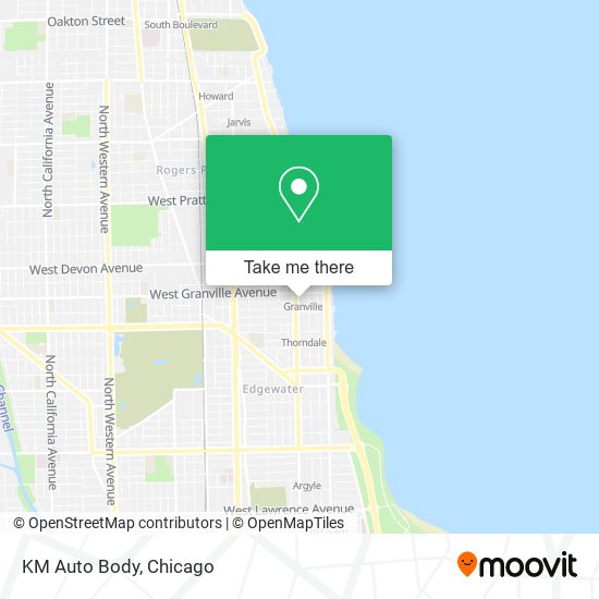 KM Auto Body map