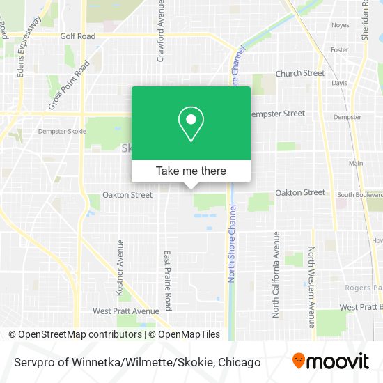 Servpro of Winnetka / Wilmette / Skokie map