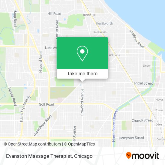Evanston Massage Therapist map