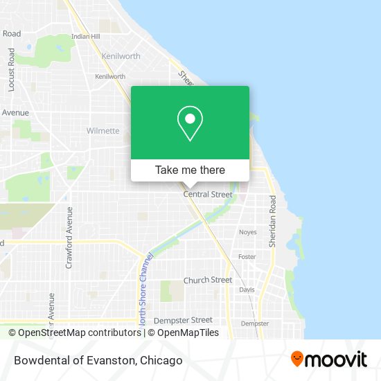 Bowdental of Evanston map