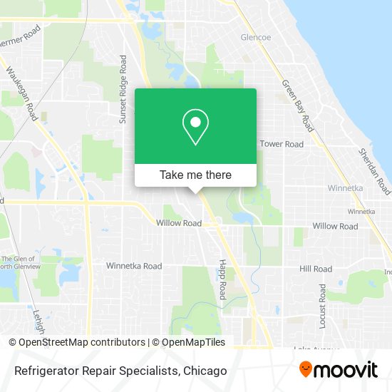 Refrigerator Repair Specialists map