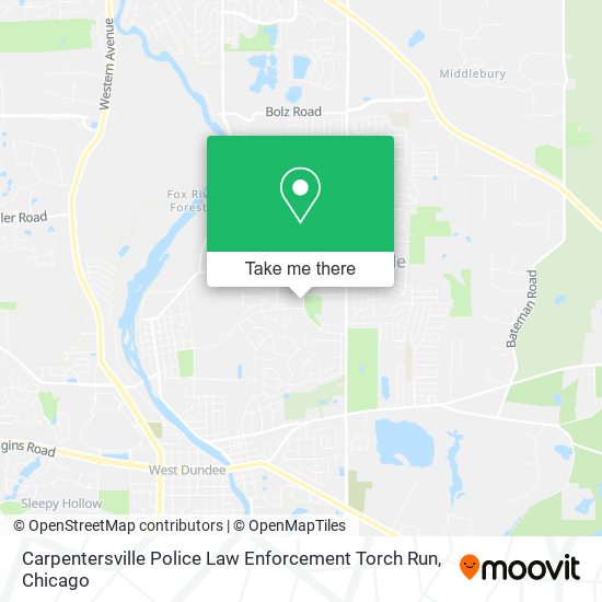 Carpentersville Police Law Enforcement Torch Run map