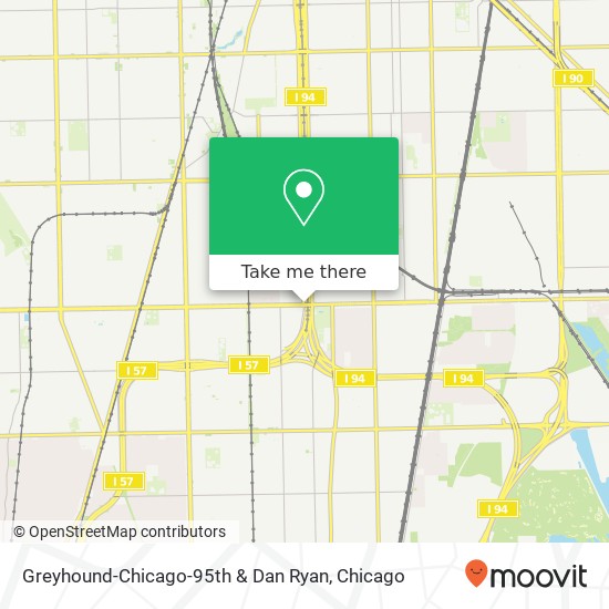 Mapa de Greyhound-Chicago-95th & Dan Ryan