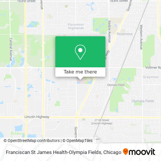 Mapa de Franciscan St James Health-Olympia Fields