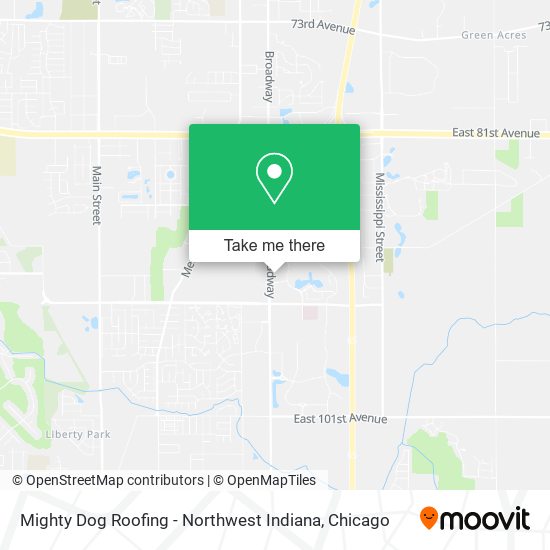 Mighty Dog Roofing - Northwest Indiana map