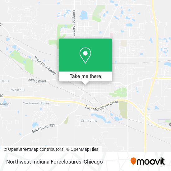 Mapa de Northwest Indiana Foreclosures