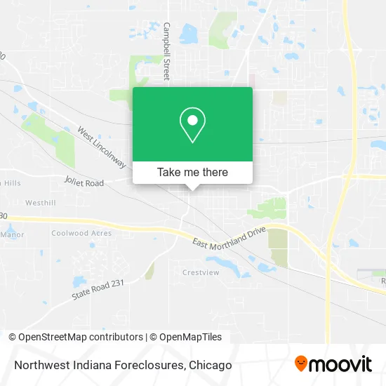 Northwest Indiana Foreclosures map