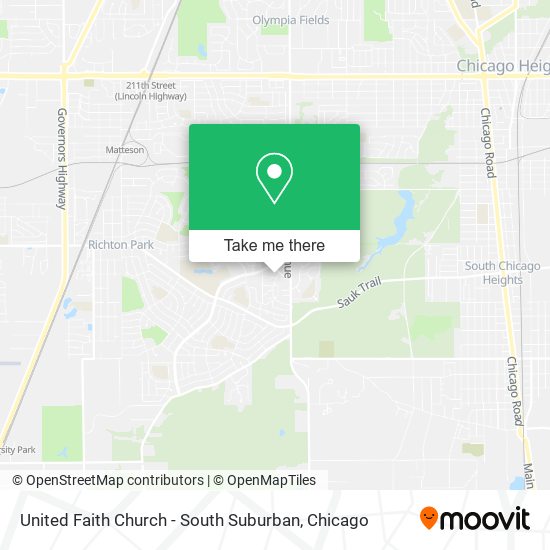 Mapa de United Faith Church - South Suburban