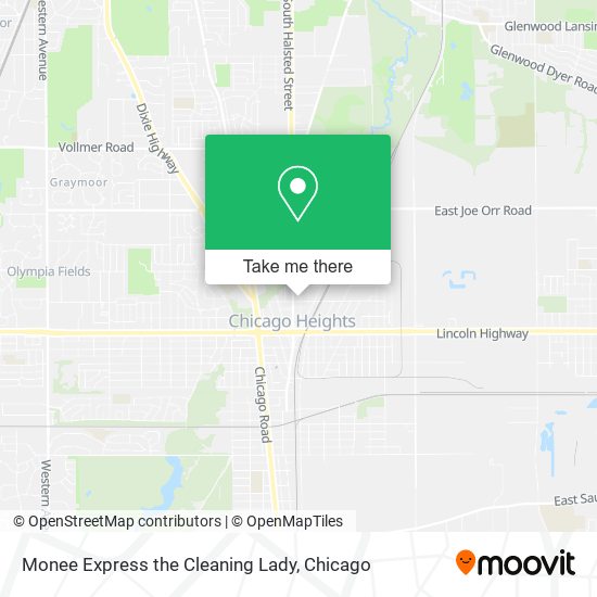 Monee Express the Cleaning Lady map