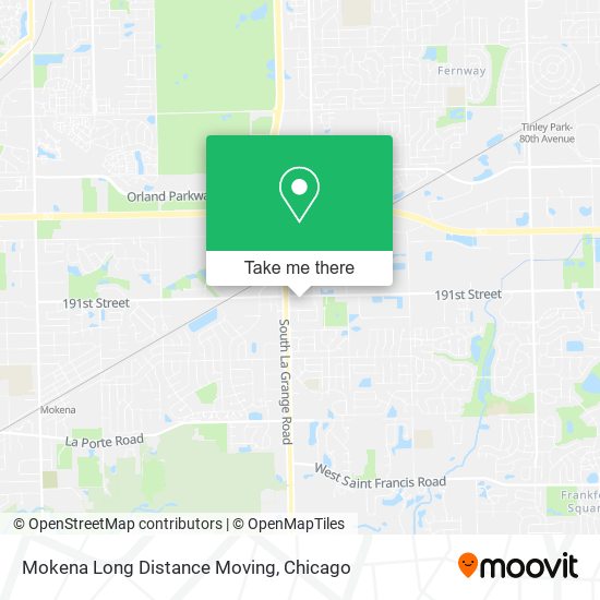 Mokena Long Distance Moving map
