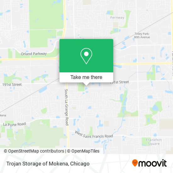 Trojan Storage of Mokena map