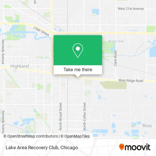 Lake Area Recovery Club map