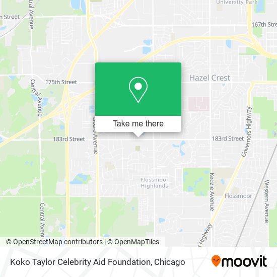 Koko Taylor Celebrity Aid Foundation map