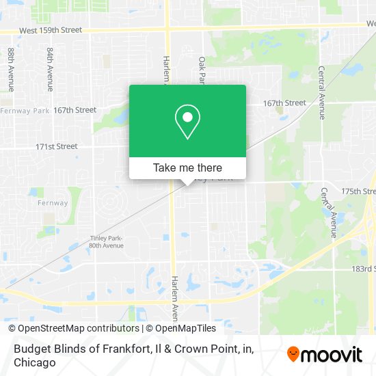 Mapa de Budget Blinds of Frankfort, Il & Crown Point, in