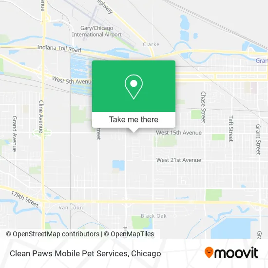 Mapa de Clean Paws Mobile Pet Services