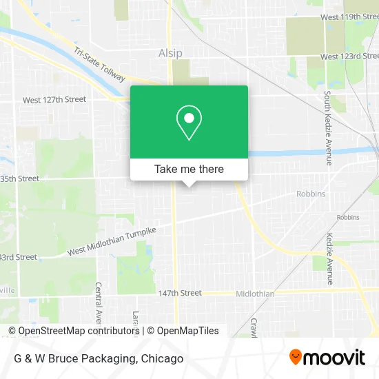 G & W Bruce Packaging map