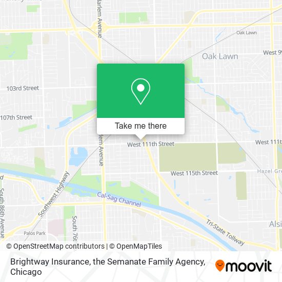 Brightway Insurance, the Semanate Family Agency map