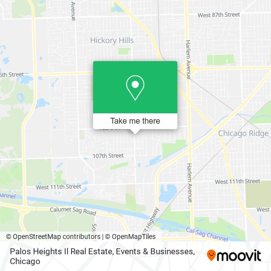 Palos Heights Il Real Estate, Events & Businesses map