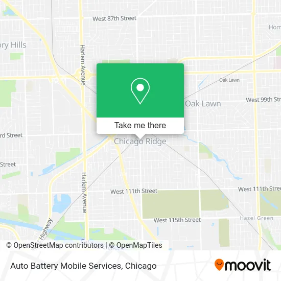 Auto Battery Mobile Services map
