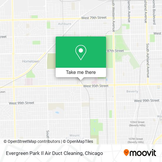 Mapa de Evergreen Park Il Air Duct Cleaning