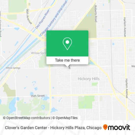 Clover's Garden Center - Hickory Hills Plaza map