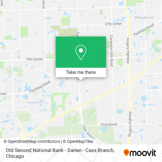 Old Second National Bank - Darien - Cass Branch map