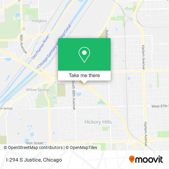I-294 S Justice map