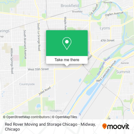 Mapa de Red Rover Moving and Storage Chicago - Midway