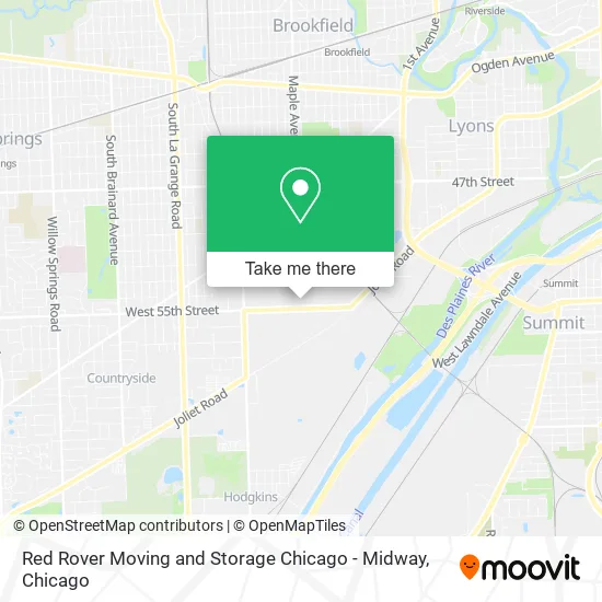 Red Rover Moving and Storage Chicago - Midway map