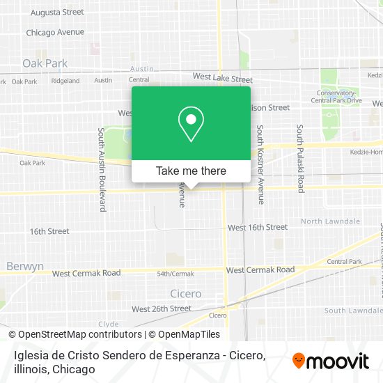 Iglesia de Cristo Sendero de Esperanza - Cicero, illinois map